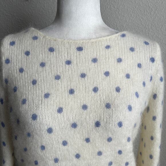 Sezane Alban White Polka Dot Jumper Sweater Women's XS Backless Feminine - Picture 3 of 8